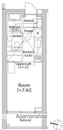 東京都渋谷区桜丘町[1K/23.96m2]の間取図