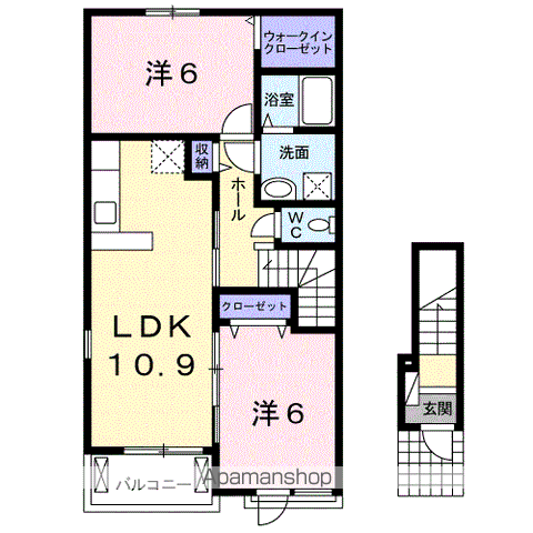 【海南市重根のアパートの間取り】