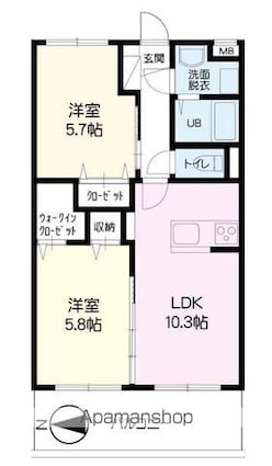 ウイング　コート[2LDK/51.3m2]の間取図