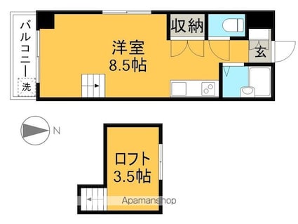 サンテラス北本町[1R/29.59m2]の間取図