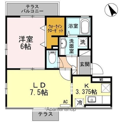 Ｃｌｏｃｈｅｔｔｅ[1LDK/40.92m2]の間取図
