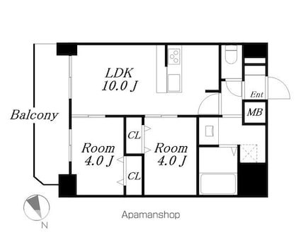 アドバンス名古屋シュテルン[2LDK/43.29m2]の間取図