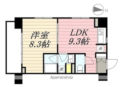 パークアクシス東陽町[1LDK/38.75m2]の間取図
