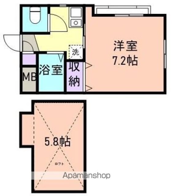 プルミエエールＩＫＤ[1K/24.9m2]の間取図