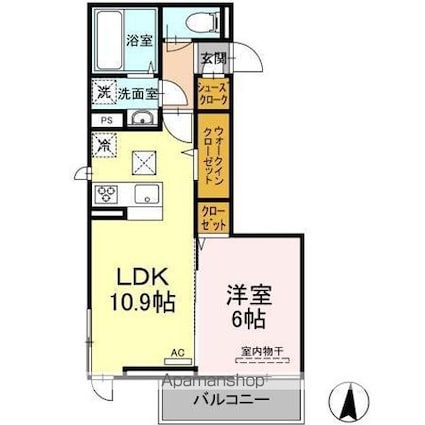 スペランツァ　ドゥーエ[1LDK/41.93m2]の間取図