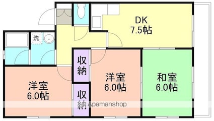 シティハイツ吉森Ⅱ[3DK/53.6m2]の間取図