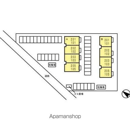 アトレ木徳　Ｂ棟[2LDK/55.44m2]の配置図
