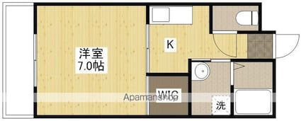 アーデル西蟹屋[1K/25.39m2]の間取図