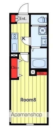 東京都練馬区栄町[1K/23.79m2]の間取図