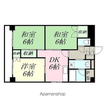 パークハイツ東口[3DK/60.8m2]の間取図