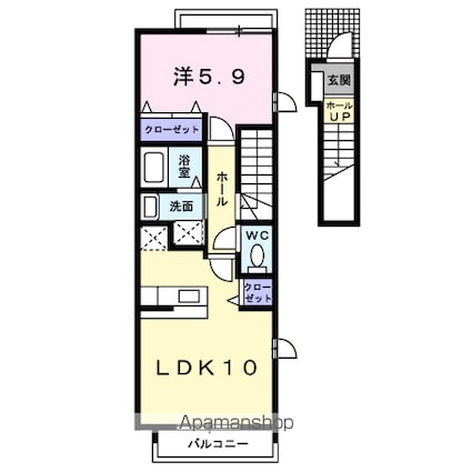 サン・リバー[1LDK/42.37m2]の間取図