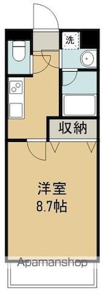 リヴィエール若林[1K/27.2m2]の間取図