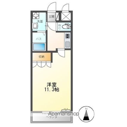 モンテ・アンヴェリーノ[1K/33.05m2]の間取図