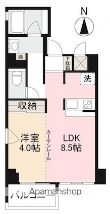 コリドール丸の内[1LDK/34.4m2]の間取図