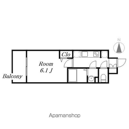 プレサンス太閤通ファシール[1K/21.64m2]の間取図