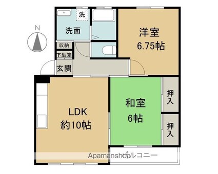 コーポライオン[2LDK/52.99m2]の間取図