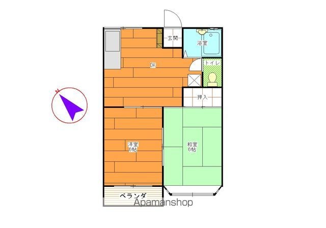 ドエル清水Ａ[2DK/39.47m2]の間取図