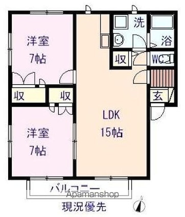 コスモフィールド[2LDK/62.1m2]の間取図