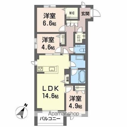 広島県広島市安佐南区八木１丁目[3LDK/75.33m2]の間取図