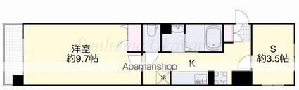 岡山県岡山市北区富田町１丁目[1SDK/39.06m2]の間取図