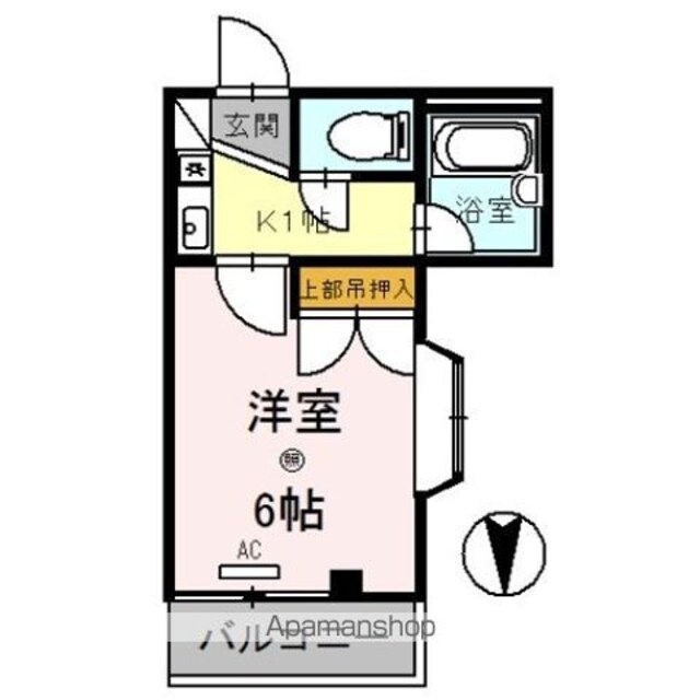 和歌山県和歌山市手平３丁目[1K/16.72m2]の間取図
