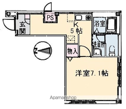荒谷ビル[1K/30m2]の間取図
