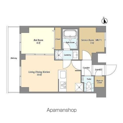 Ａｕｇｕｓｔａ　Ｒｅｓｉｄｅｎｃｅ大森[1SLDK/41.24m2]の間取図