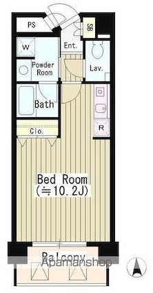 ＳＵＮ恵比寿[1R/26.78m2]の間取図