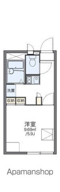 レオパレス水戸[1K/20.28m2]の間取図