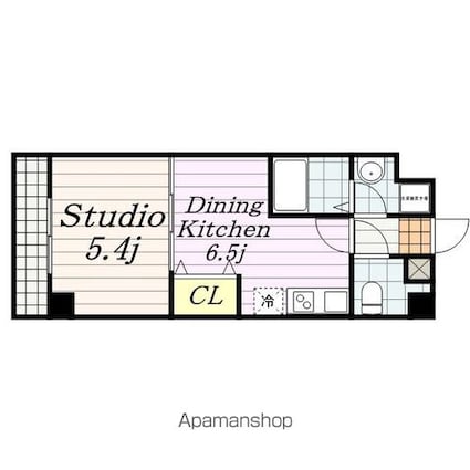 プロヴァンスヒルズ新宿[1DK/27.87m2]の間取図