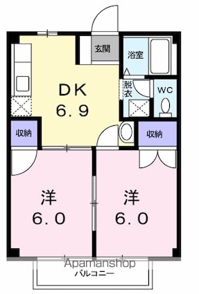 コーポアジュレ[2DK/40.04m2]の間取図