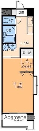 愛媛県松山市宮田町[1K/30.4m2]の間取図