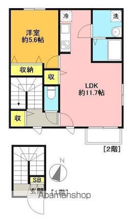 東京都世田谷区松原５丁目[1LDK/48.86m2]の間取図