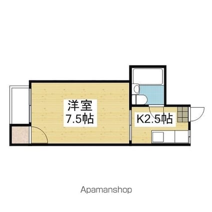 コーポ葉月[1K/19.8m2]の間取図