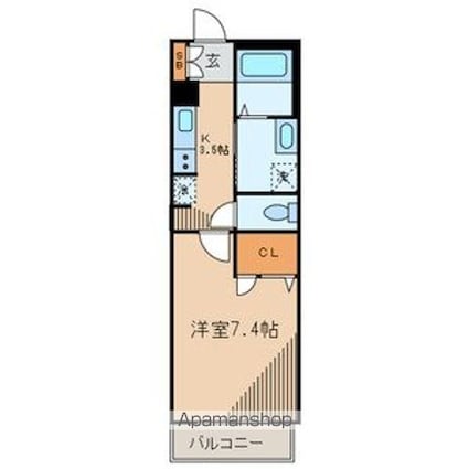 東京都世田谷区上北沢１丁目[1K/27.51m2]の間取図