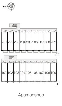 レオパレスプレミール[1K/22.35m2]の配置図