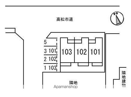 サニーベイル３番館[1LDK/52.9m2]の配置図