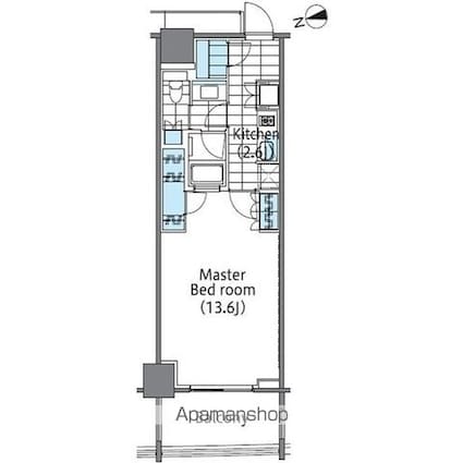 コンフォリア新宿イーストサイドタワー[1K/42.53m2]の間取図