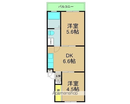 パールマンション[2DK/40.32m2]の間取図