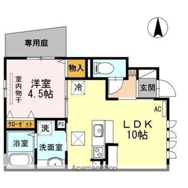 ウイングＭＩＳＡＷＡ　ⅩⅣ[1LDK/35.36m2]の間取図