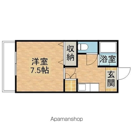 グランドハイム[1K/23.19m2]の間取図