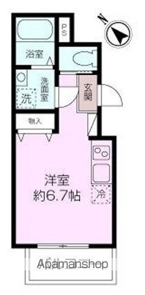 横浜マリオン[1R/20.56m2]の間取図