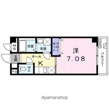 エルパーレ大泉学園[1K/24.71m2]の間取図
