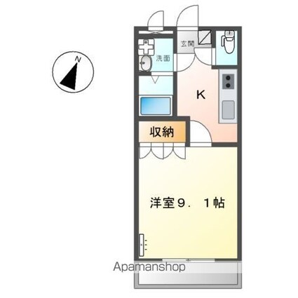 香川県丸亀市山北町[1K/30.96m2]の間取図
