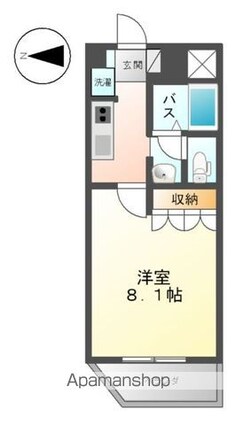 アートメゾン倉敷[1K/25.74m2]の間取図