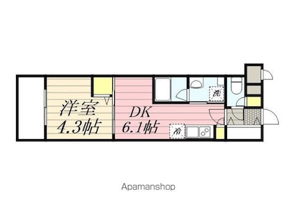 ＨＦ東武練馬レジデンス[1DK/25.57m2]の間取図