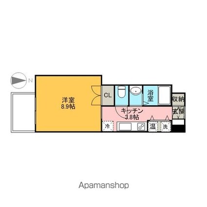 広島県広島市東区二葉の里２丁目[1K/29.61m2]の間取図