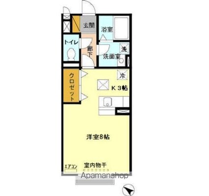 アマルフィイ[1K/30.03m2]の間取図