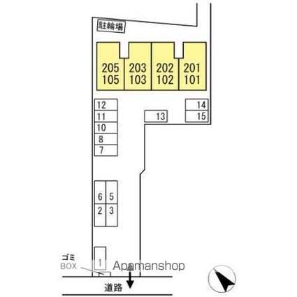 ディアコート八幡[3DK/55.3m2]の配置図