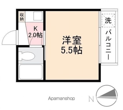 近江ハイツ[1K/13.21m2]の間取図